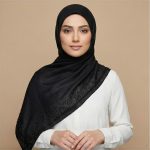 روسری مشکی طرح نگین - Image 6