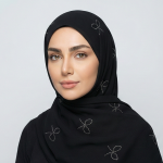 روسری مشکی طرح روبان