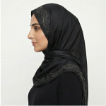 روسری مشکی طرح موج - Image 2