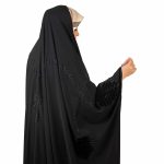 چادر عربی حریراسود پرگل-کد 12 - Image 4