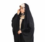 چادر عربی حریراسود پرگل-کد 12