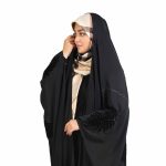 چادر عربی حریراسود پرگل-کد 12