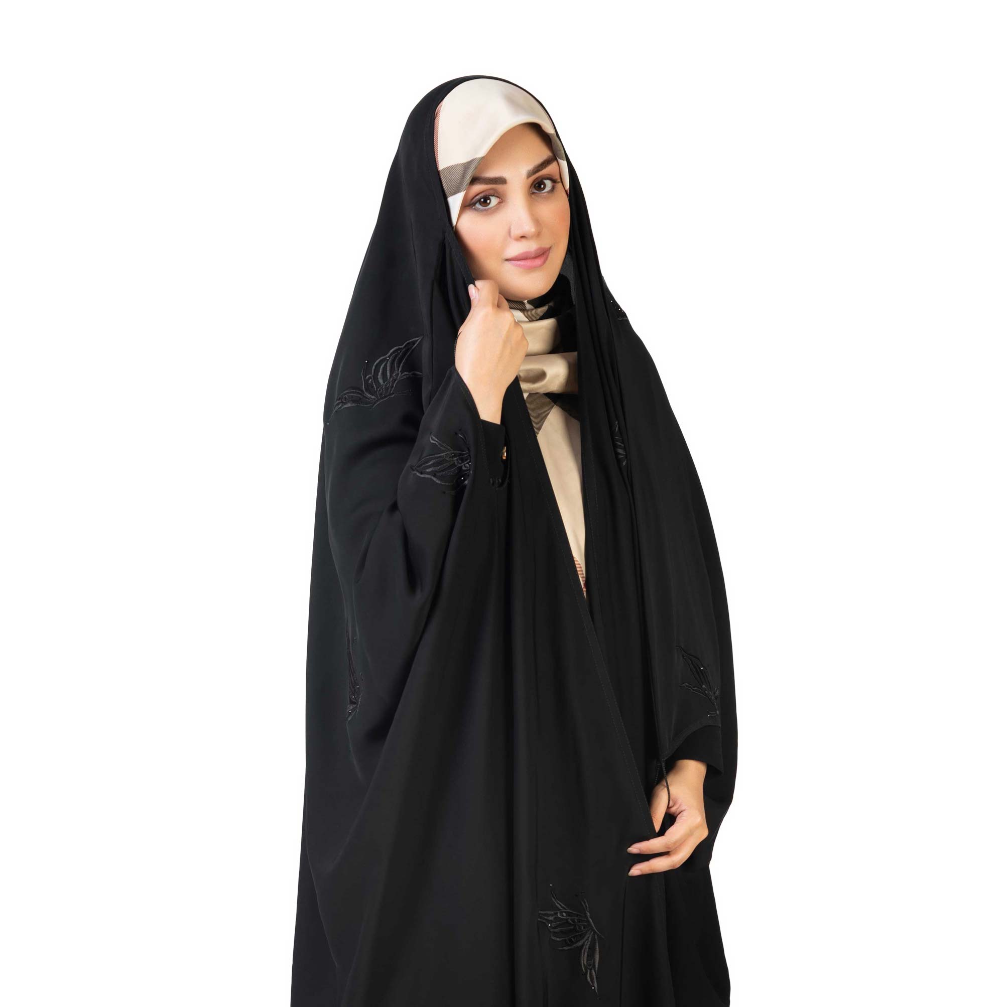 3-4.jpg چادر عربی حریراسود شاپرک-کد 10 - Image 1