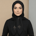 روسری مشکی طرح پاپیون