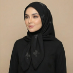 روسری مشکی طرح پاپیون - Image 5