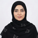 روسری مشکی طرح پروانه
