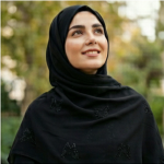 روسری مشکی طرح پروانه - Image 4