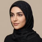 روسری مشکی طرح شبنم