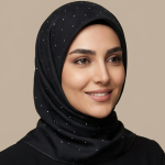 روسری مشکی طرح شبنم - Image 5