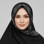 روسری مشکی طرح دُرفیش - Image 4